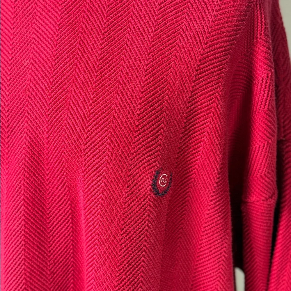 Chaps Ralph Lauren Retro Red Chevron Knit 100% Cotton Sweater Size XXL